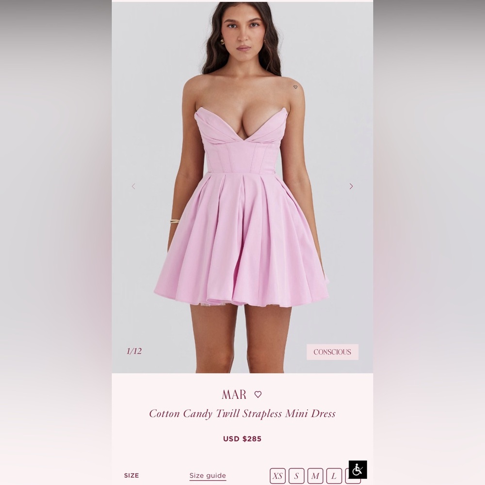 House of CB Cotton Candy Pink Strapless Mini Dress